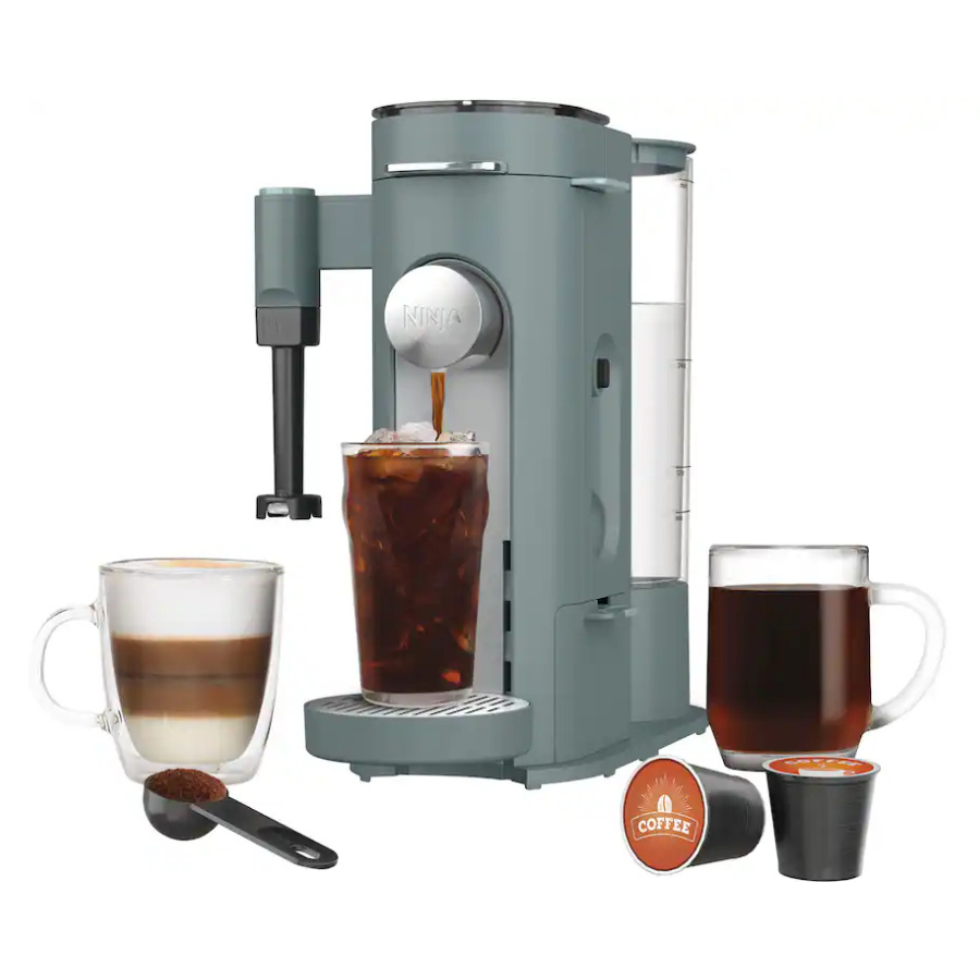 Ninja - Pods & Grounds Specialty Single-Serve Iced Coffee Maker, K-Cup Pod Compatible with Foldaway Milk Frother